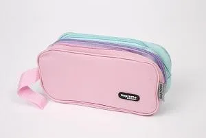 ■ Triple Pencil Case - Pink, Purple, Blue