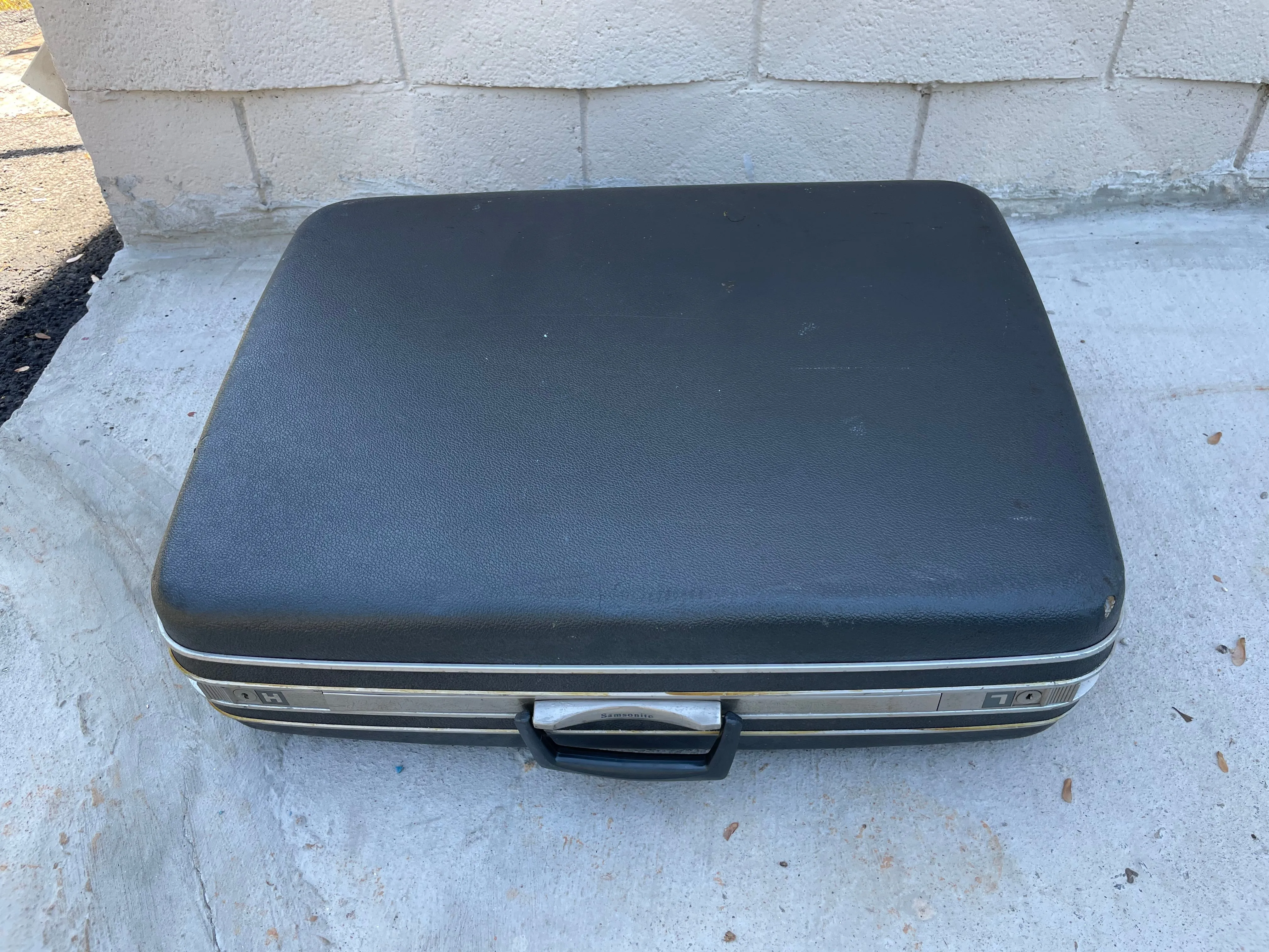 € Vintage SAMSONITE Large Travel Suitcase Gray Hard Case