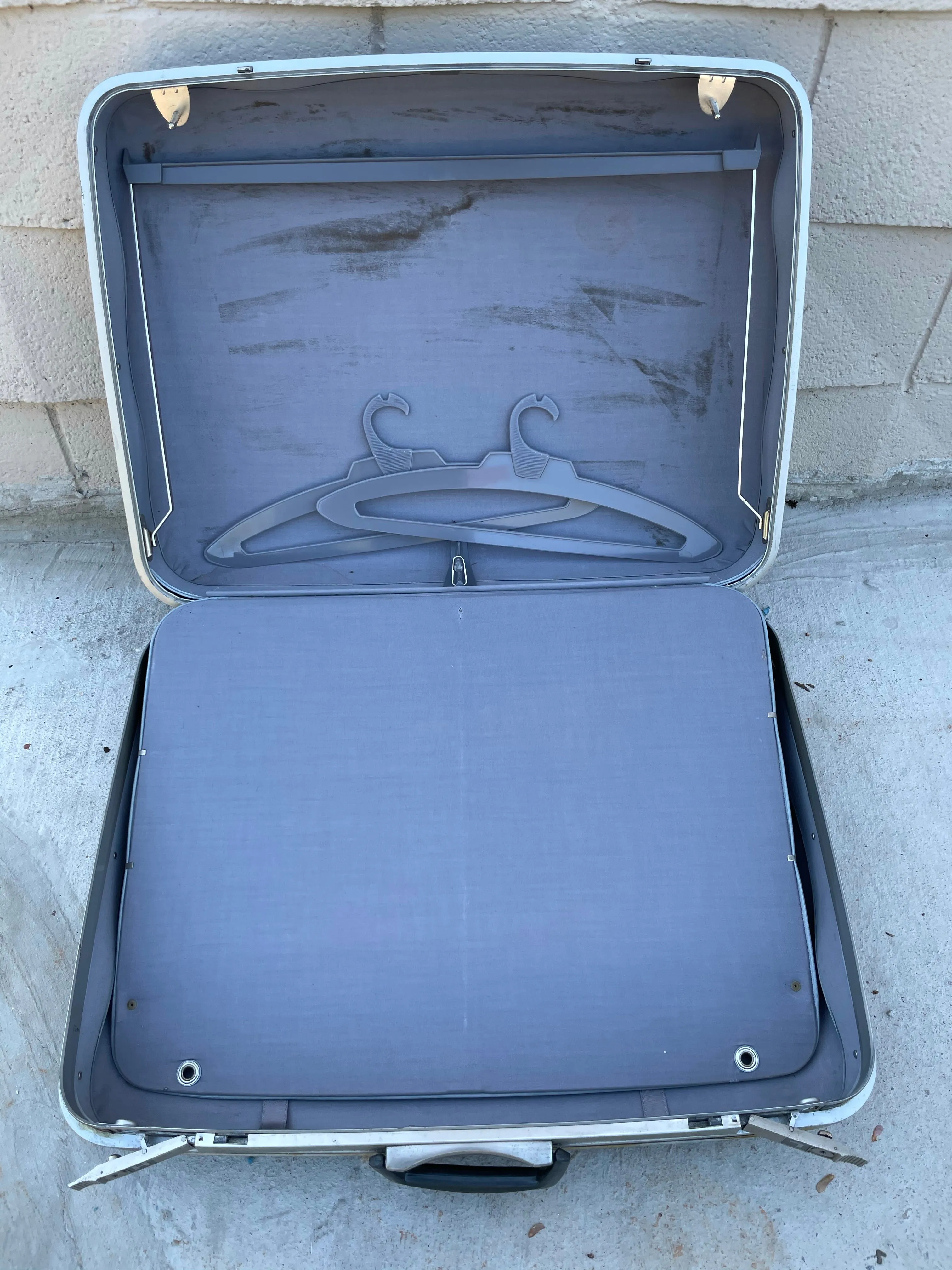 € Vintage SAMSONITE Large Travel Suitcase Gray Hard Case