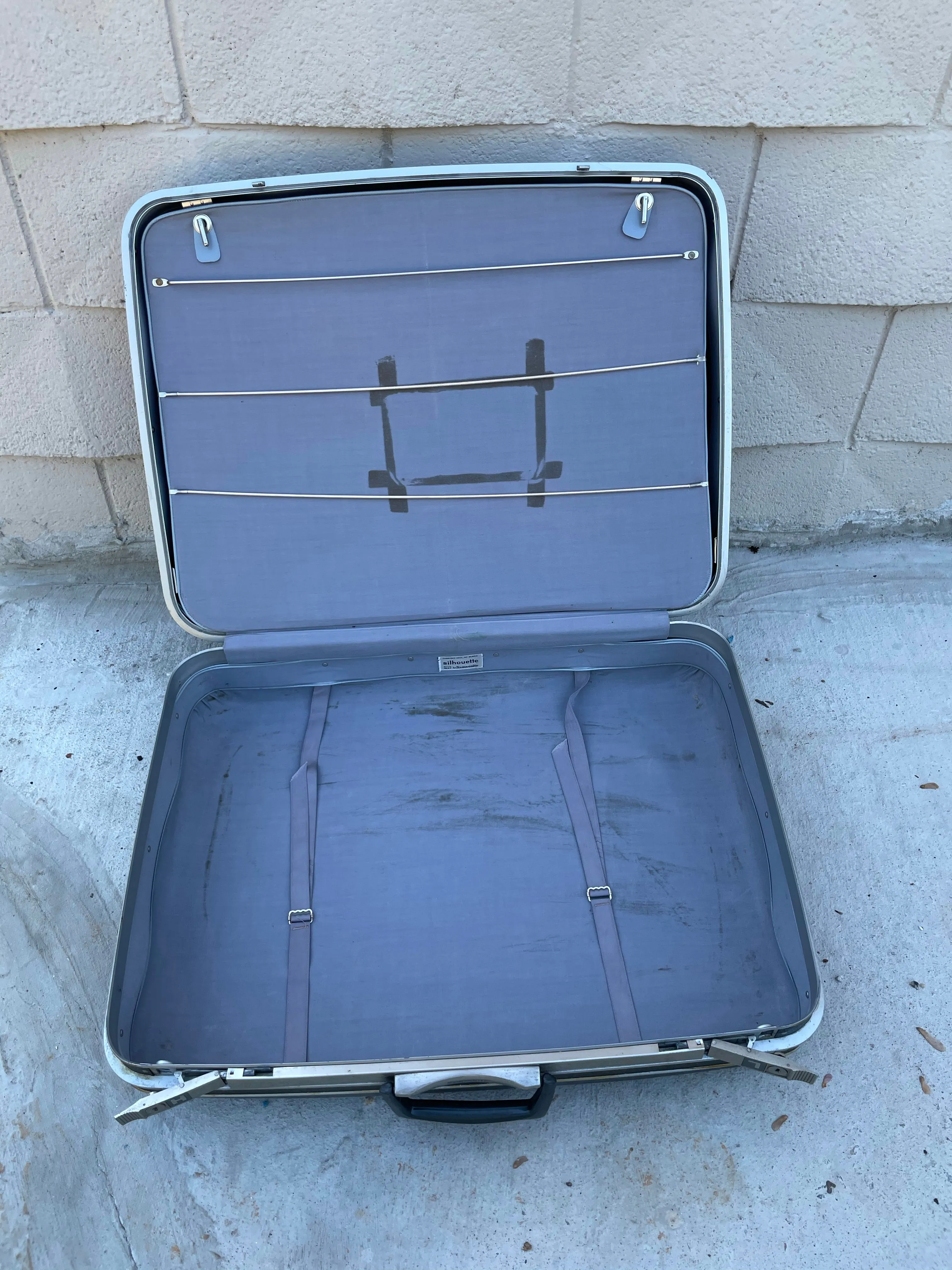 € Vintage SAMSONITE Large Travel Suitcase Gray Hard Case