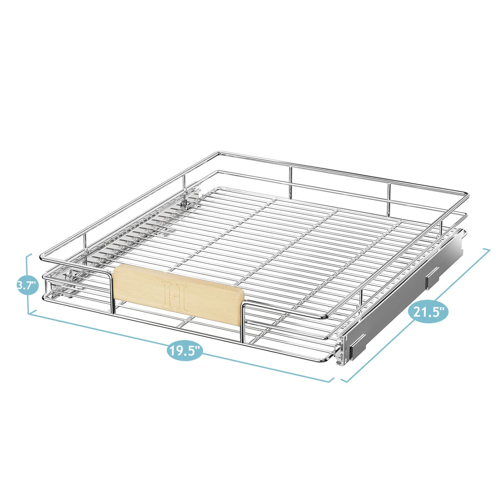 1 Tier Pull Out-Drawers For Kitchen Cabinet With Wooden Handle