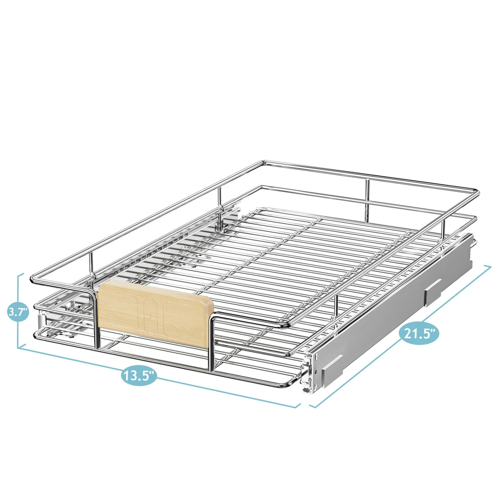 1 Tier Pull Out-Drawers For Kitchen Cabinet With Wooden Handle