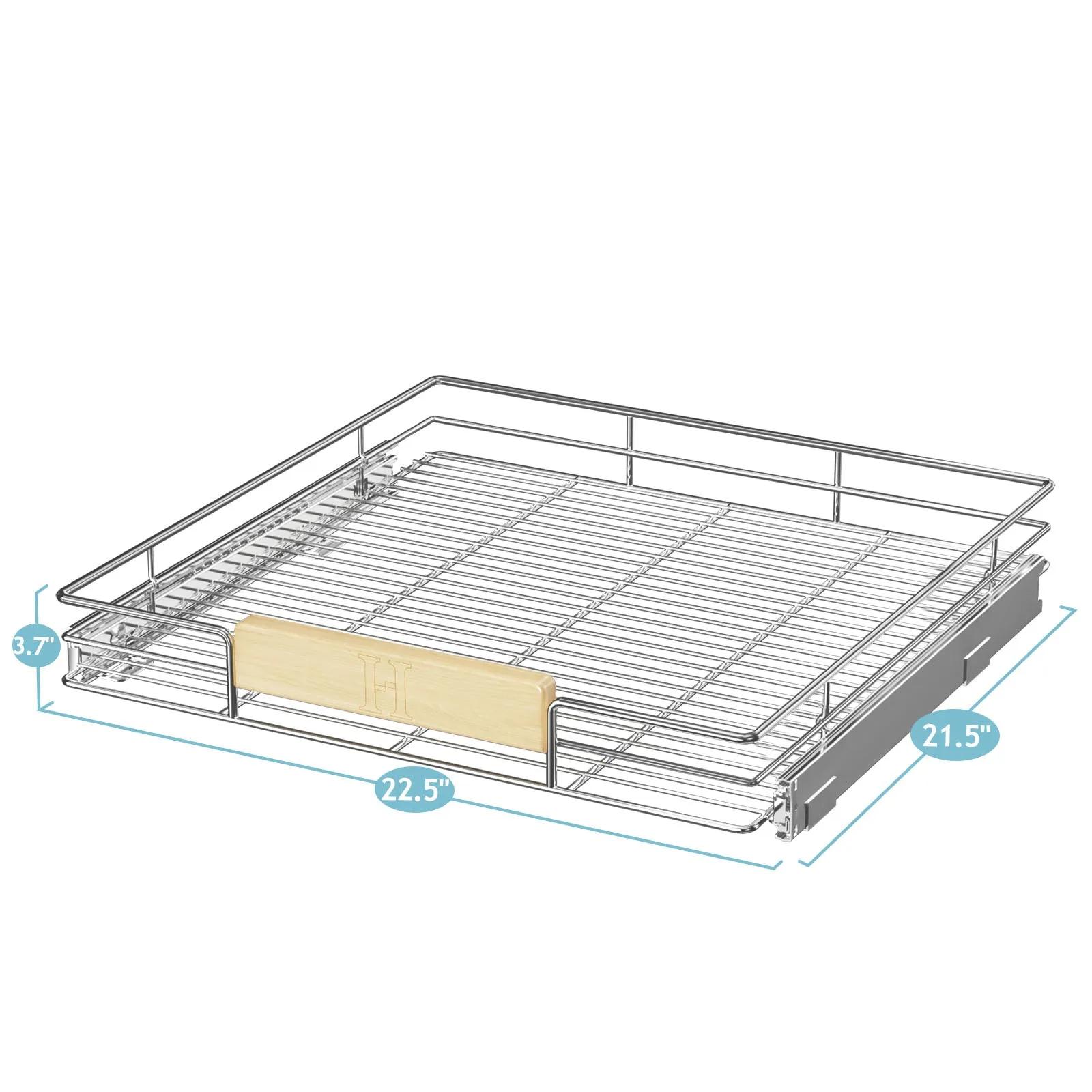 1 Tier Pull Out-Drawers For Kitchen Cabinet With Wooden Handle