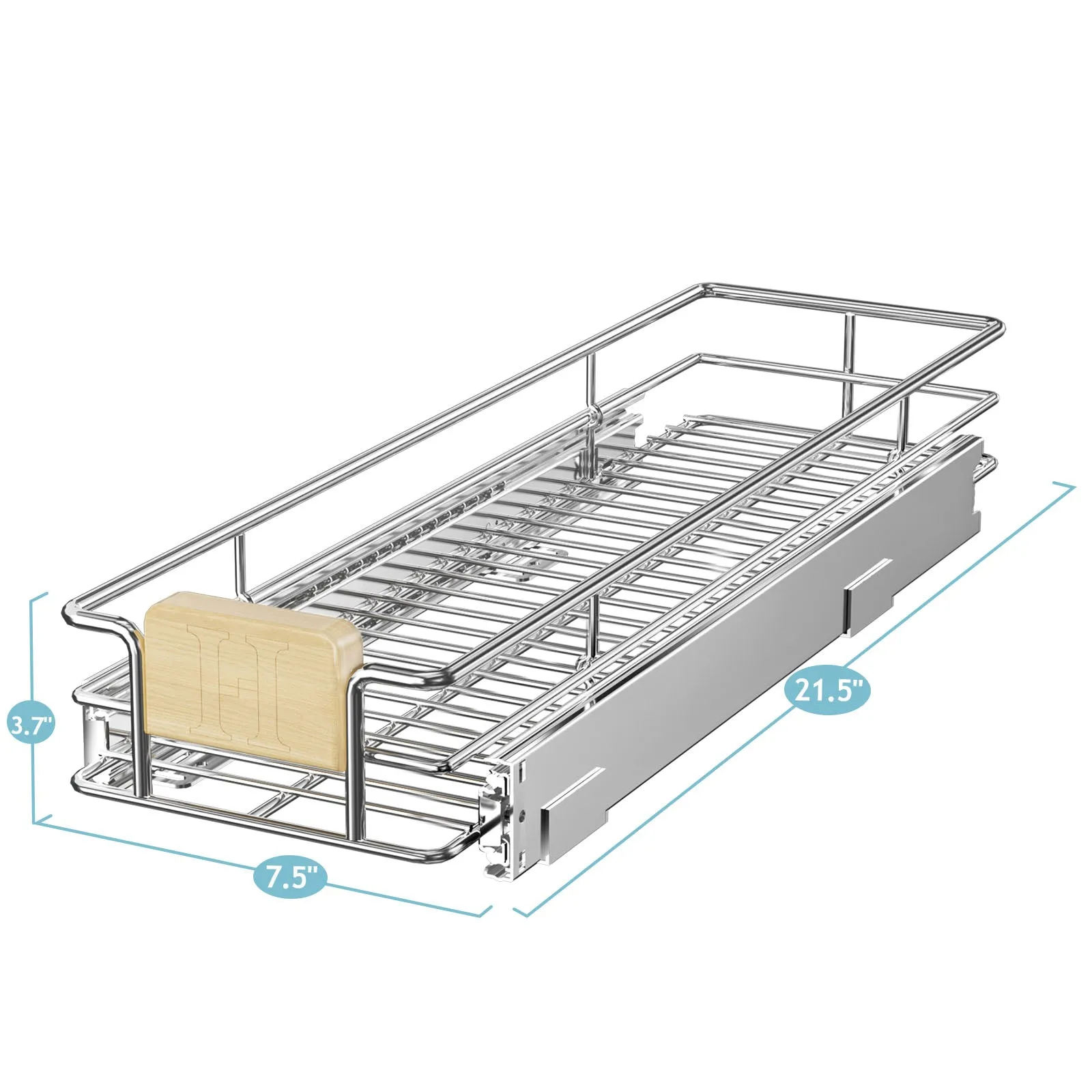 1 Tier Pull Out-Drawers For Kitchen Cabinet With Wooden Handle