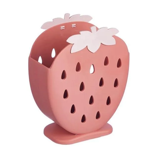 2PCS Cute Strawberry Cutlery Organizer Box