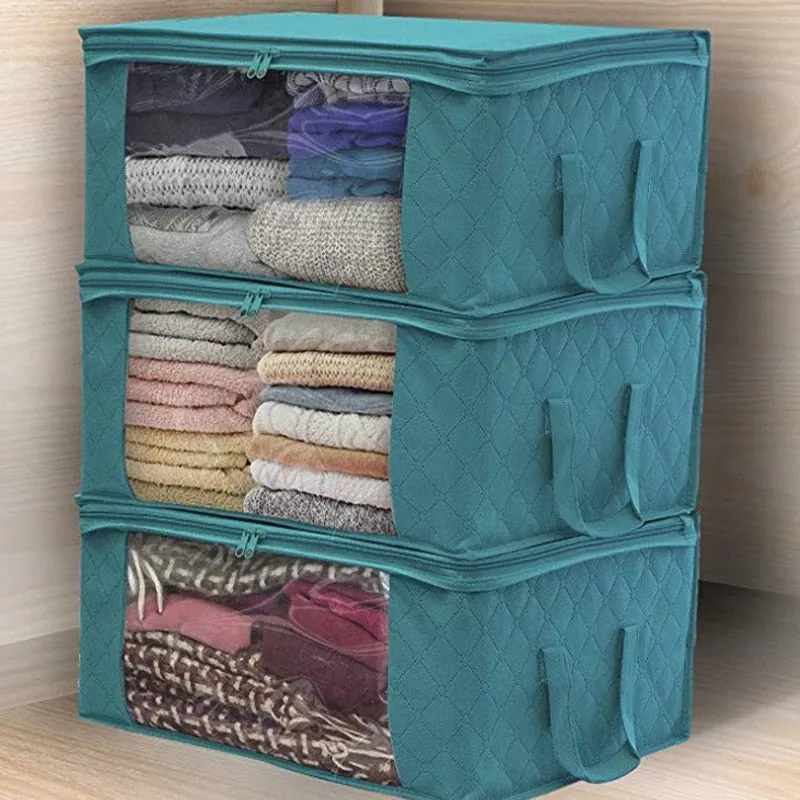 3Pcs Blanket Quilt Clothes Closet Box