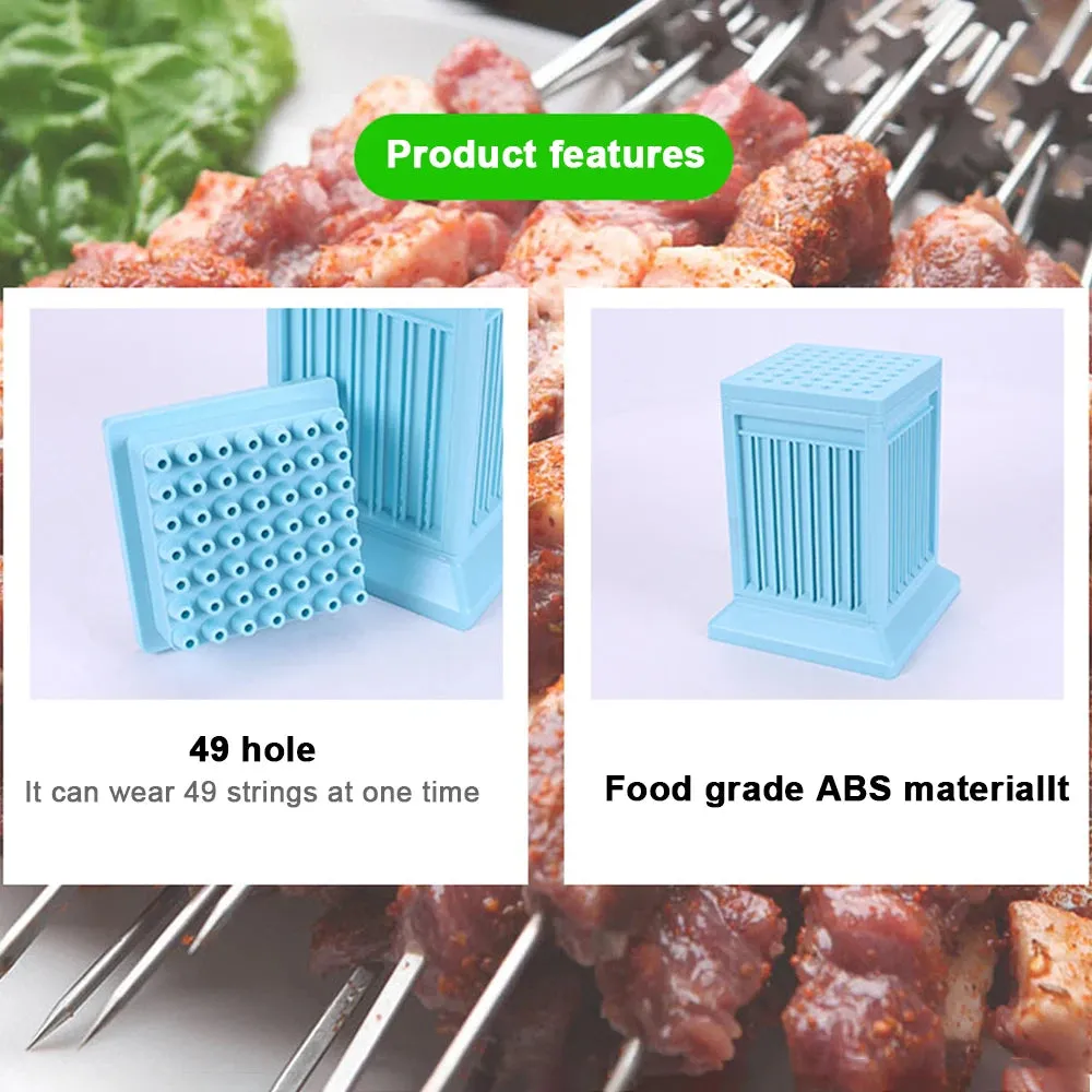 49 Holes Barbecue Accessories Kebab Maker Barbecue Stringer Box