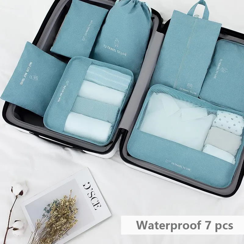 8/7/6 pieces Set Travel Organizer Storage Bags Suitcase Packing Set Storage Cases Portable Luggage Organizer Clothe Shoe Pouch