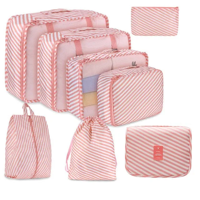 8Pcs/set Large Capacity Luggage Storage Bags For Packing Cube Clothes Underwear Cosmetic Travel Organizer Bag Toiletries Pouch