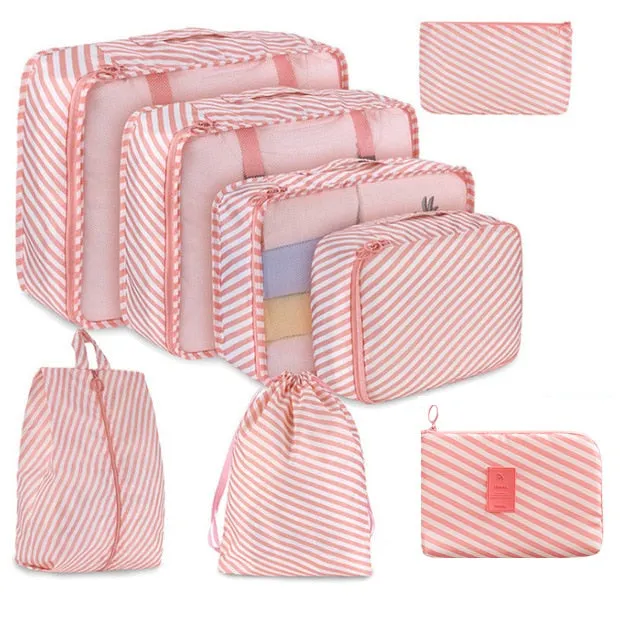 8Pcs/set Large Capacity Luggage Storage Bags For Packing Cube Clothes Underwear Cosmetic Travel Organizer Bag Toiletries Pouch