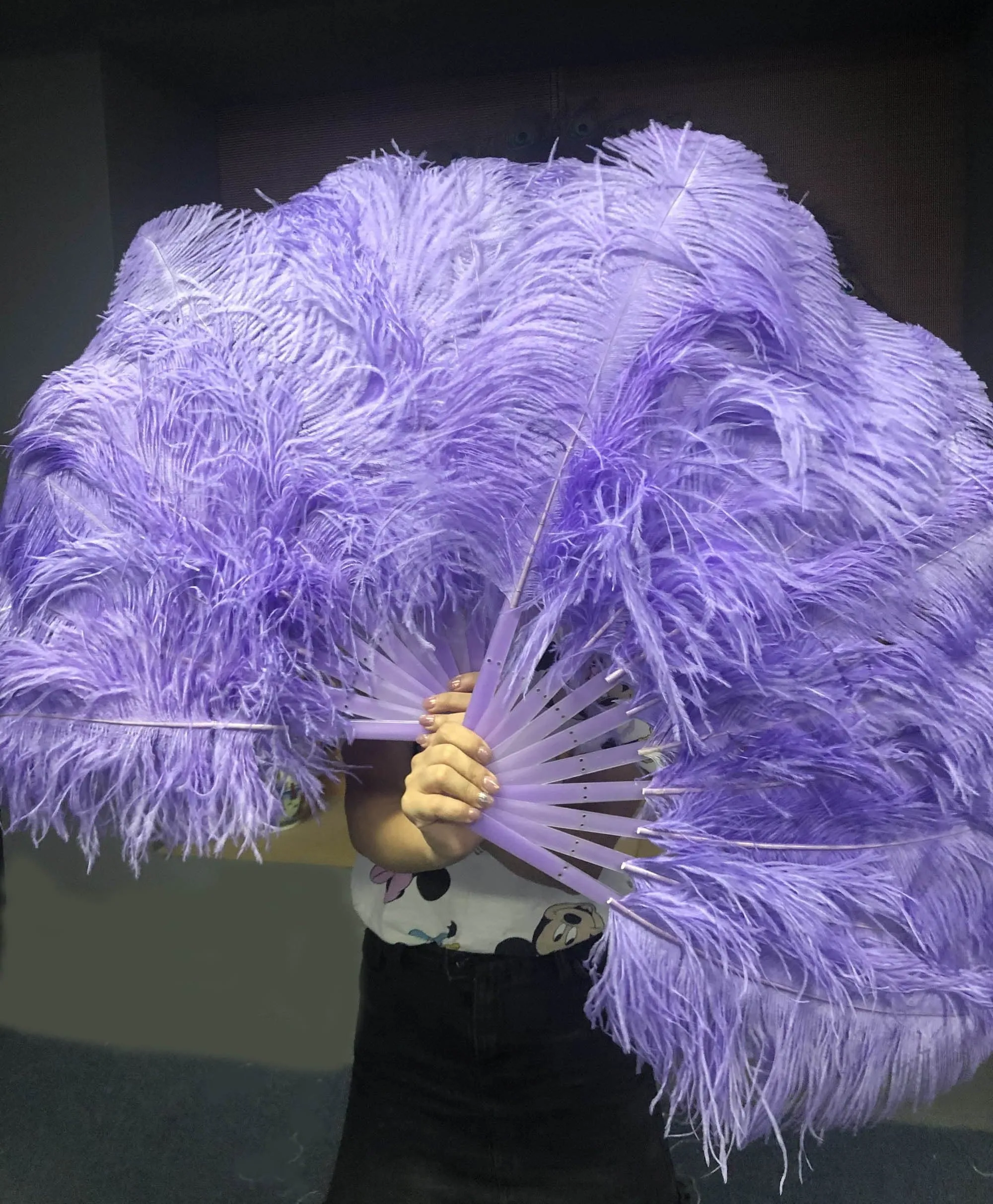 A pair Single layer  aqua violet  Beginner’s Ostrich Feather Fan