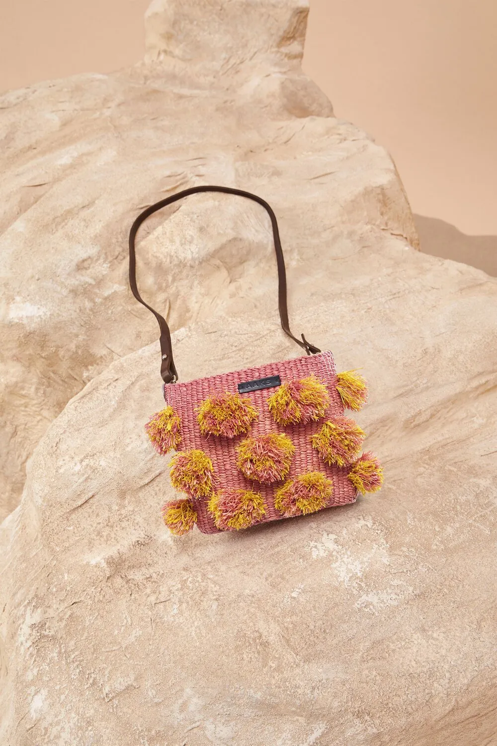 AAKS Hana Pompom bag with Drawstring Closure