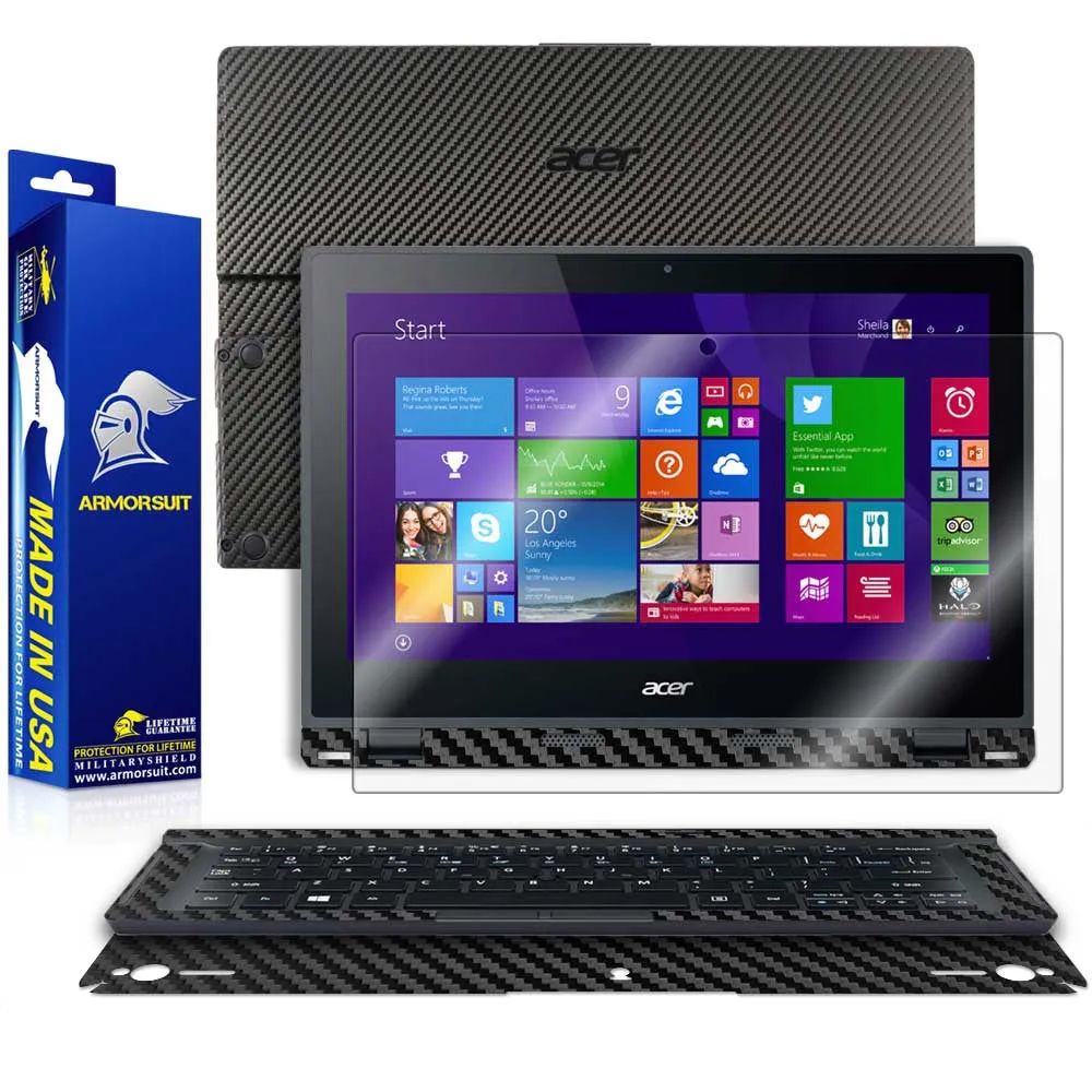 Acer Aspire Switch 12 Screen Protector   Black Carbon Fiber Skin