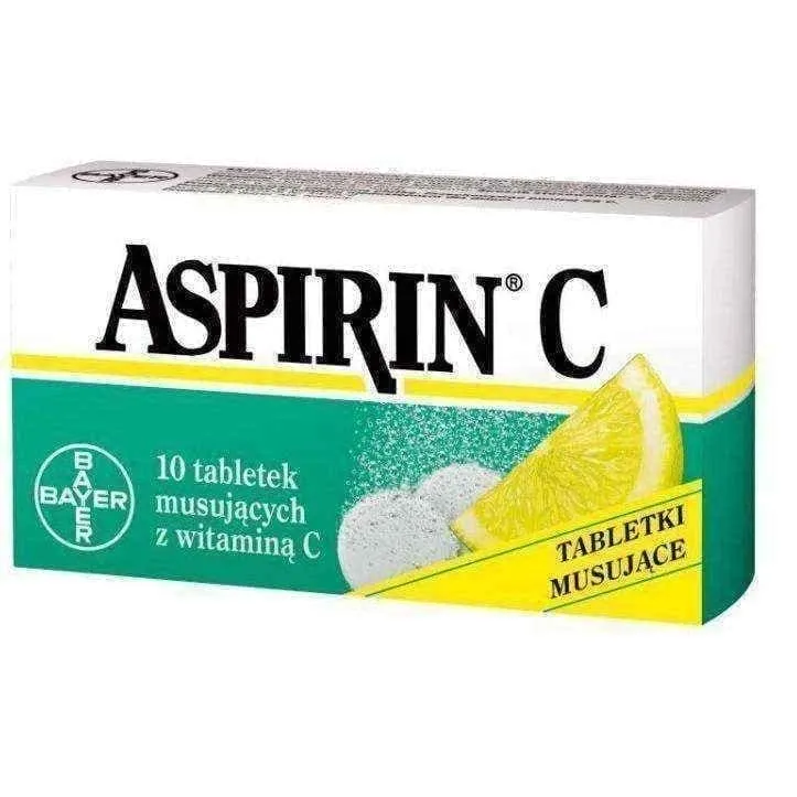 Acetylsalicylic acid, headaches ASPIRIN C x 10 tabl. sparkling