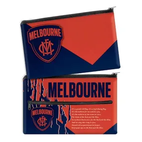 AFL Pencil Case - Melbourne Demons - School - Work - Large  - Team Song