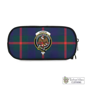 Agnew Tartan Pen and Pencil Case with Family Crest