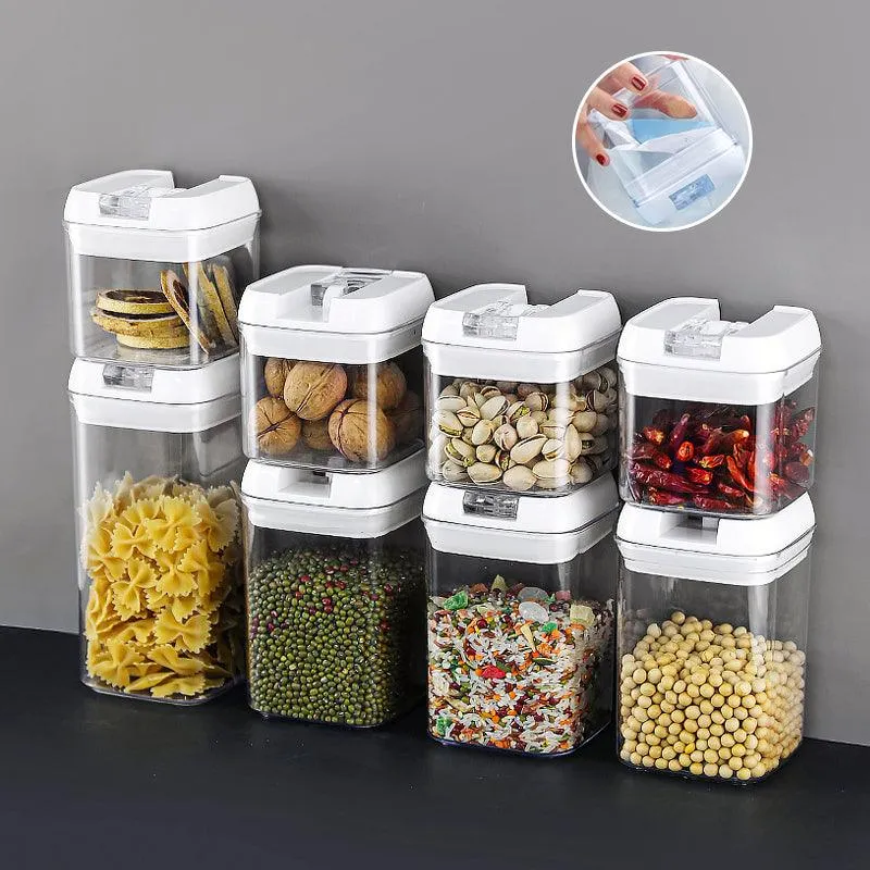 Air-Tight Food Storage Container 7pcs For Cereals Easy Lock Kitchen Organizer