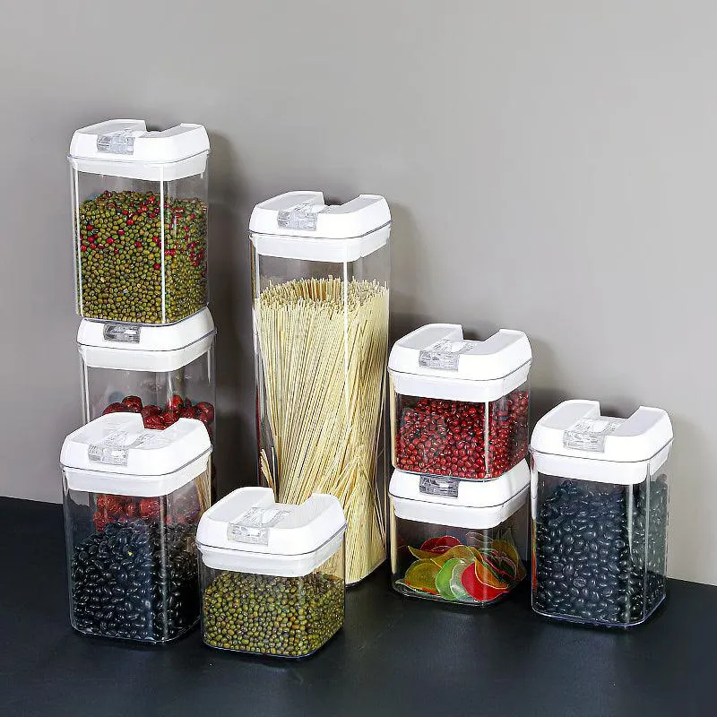 Air-Tight Food Storage Container 7pcs For Cereals Easy Lock Kitchen Organizer