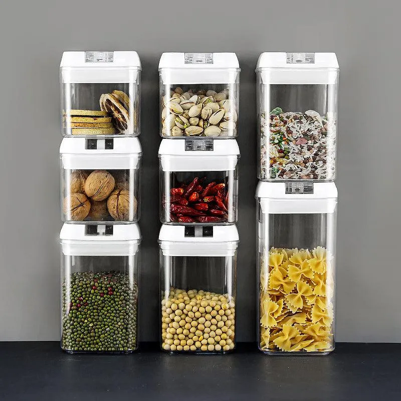 Air-Tight Food Storage Container 7pcs For Cereals Easy Lock Kitchen Organizer