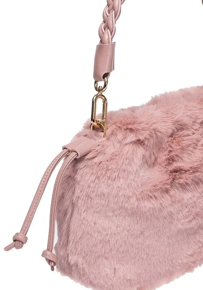 Alexa Pink Synthetic Fur Handbag & Clutch