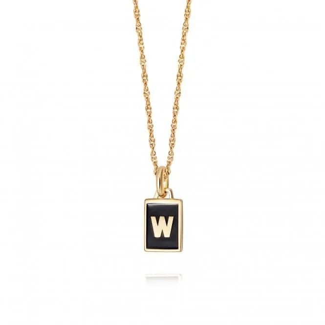 Alphabet Initial 18ct Gold Plated W Necklace BETW_GP