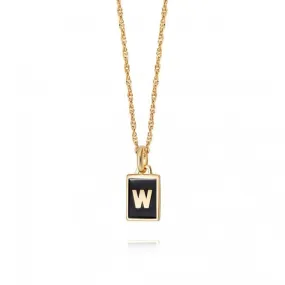 Alphabet Initial 18ct Gold Plated W Necklace BETW_GP