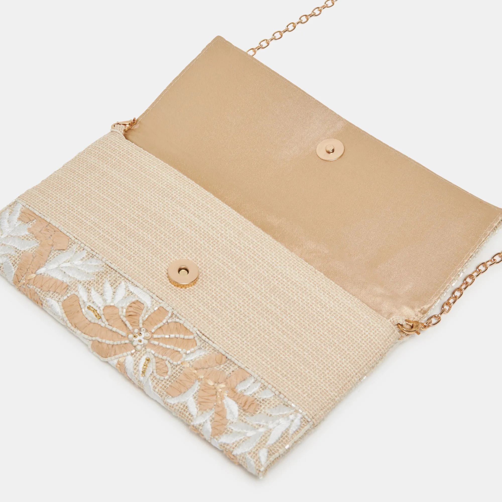 AMALFI CLUTCH NATURAL MULTI BEADED