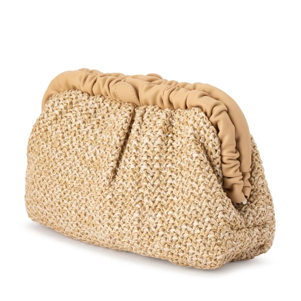 AMALIA Pleated Woven Clutch