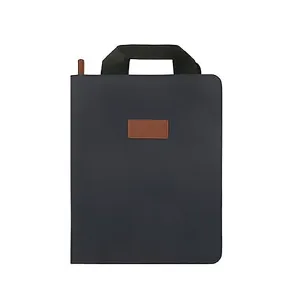 AMS-PNFO 302 Dosse A4 Portfolio with Handle Navy-Brown