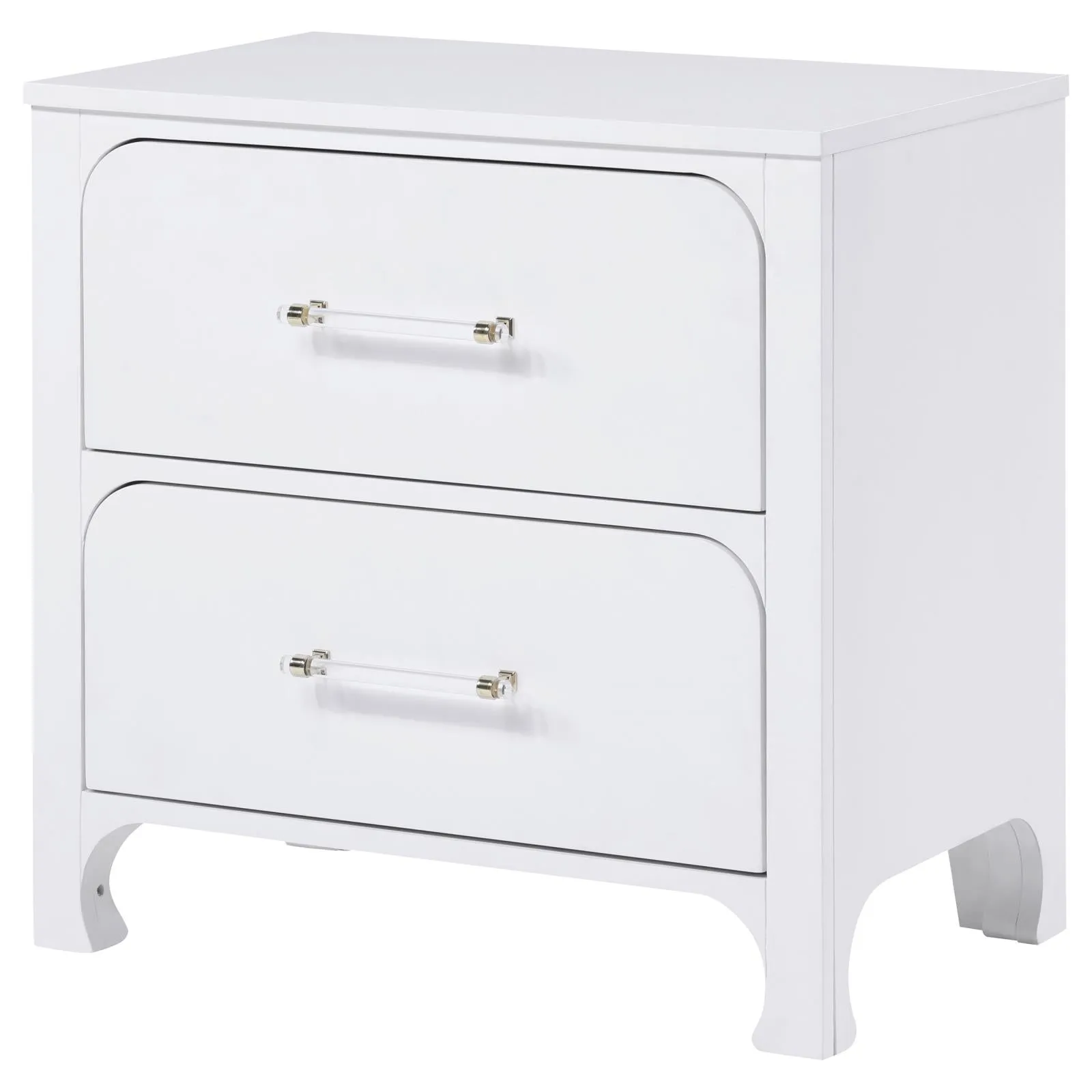 Anastasia 2-drawer Nightstand Bedside Table Pearl White