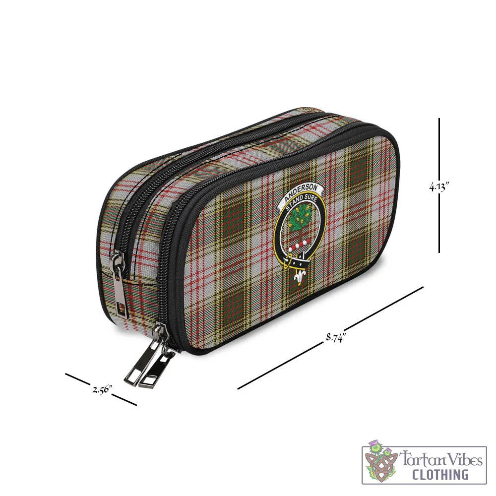 Anderson Dress Tartan Pen and Pencil Case with Family Crest