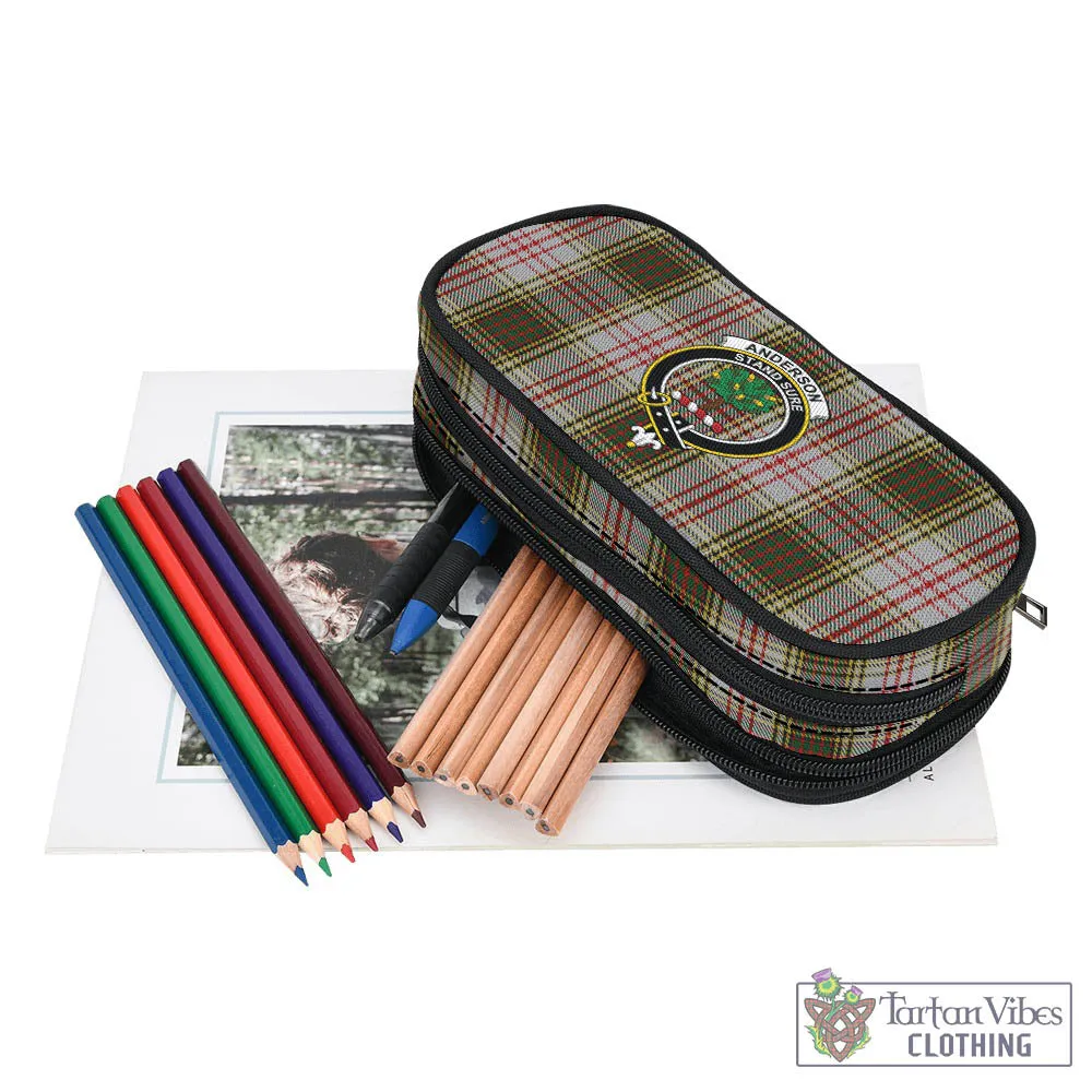 Anderson Dress Tartan Pen and Pencil Case with Family Crest