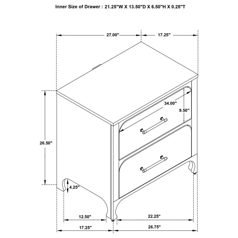 Apollo 2-Drawer Nightstand