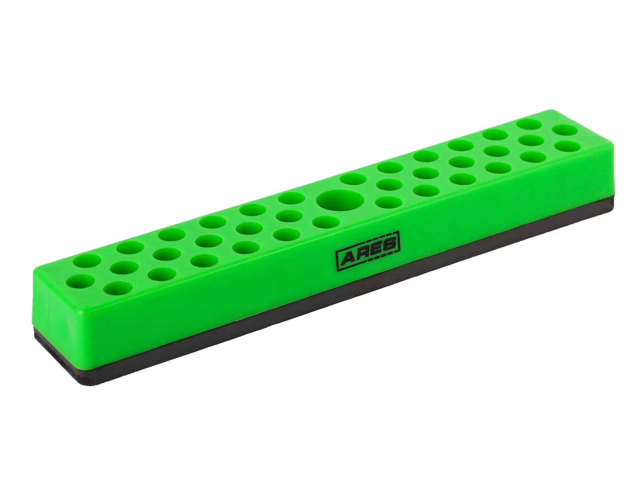 ARES 60013 - Green 37 Hole Hex Bit Organizer with Strong Magnetic Base