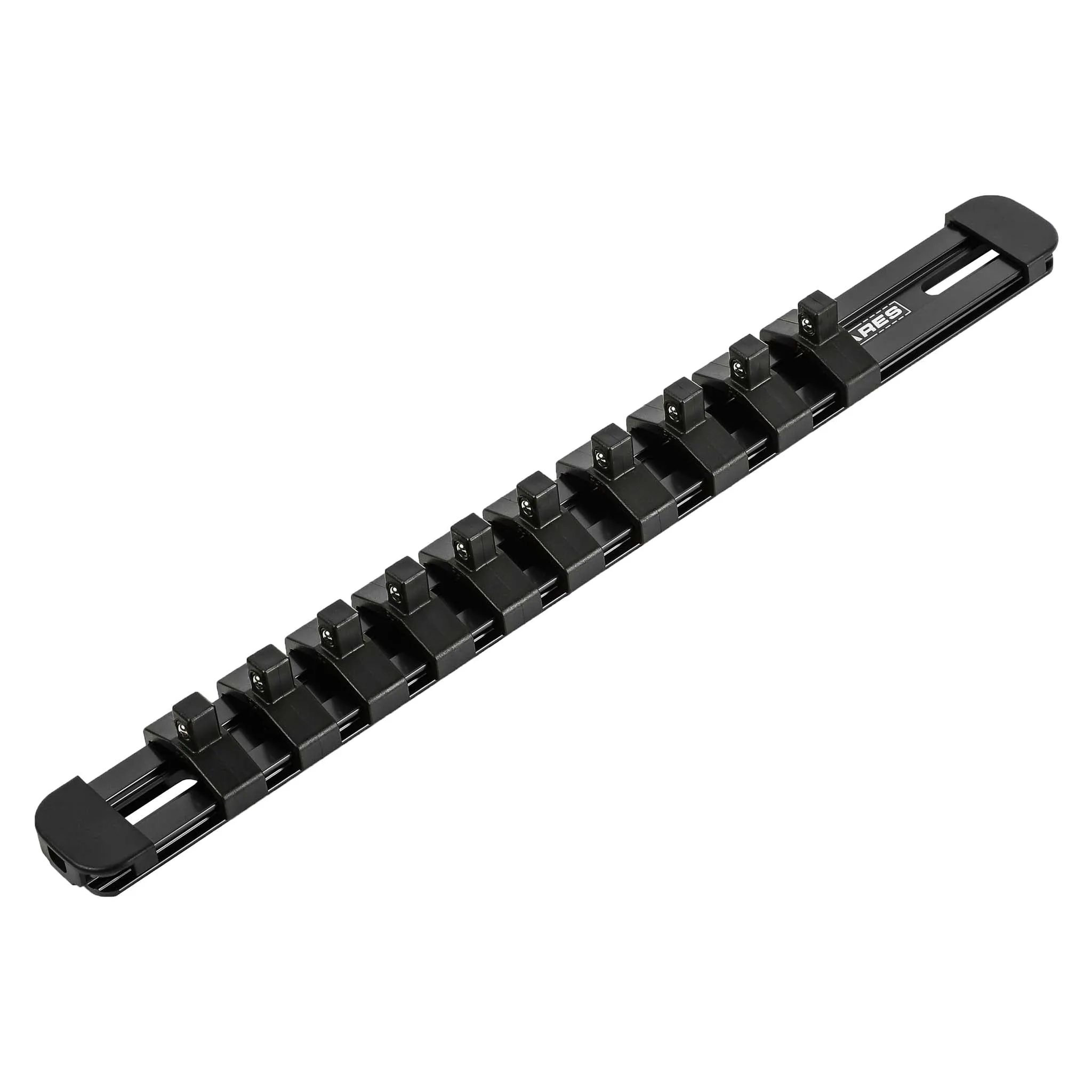 ARES 60096 - 1/4-Inch Drive Black 9.84-Inch Socket Rail with Locking End Caps