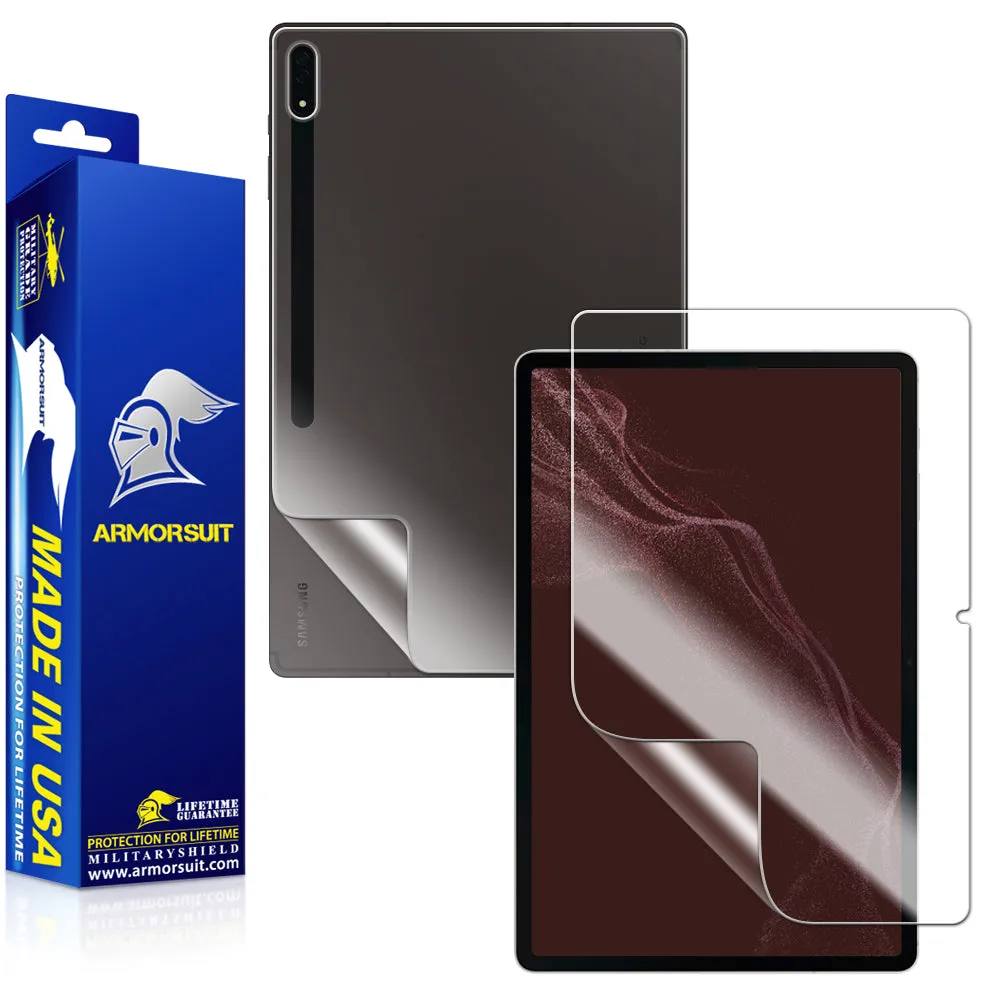 Armorsuit MilitaryShield Full-Body Film   HD Clear Screen Protector Designed for Samsung Tab S8 (2022) - Anti-Bubble Film