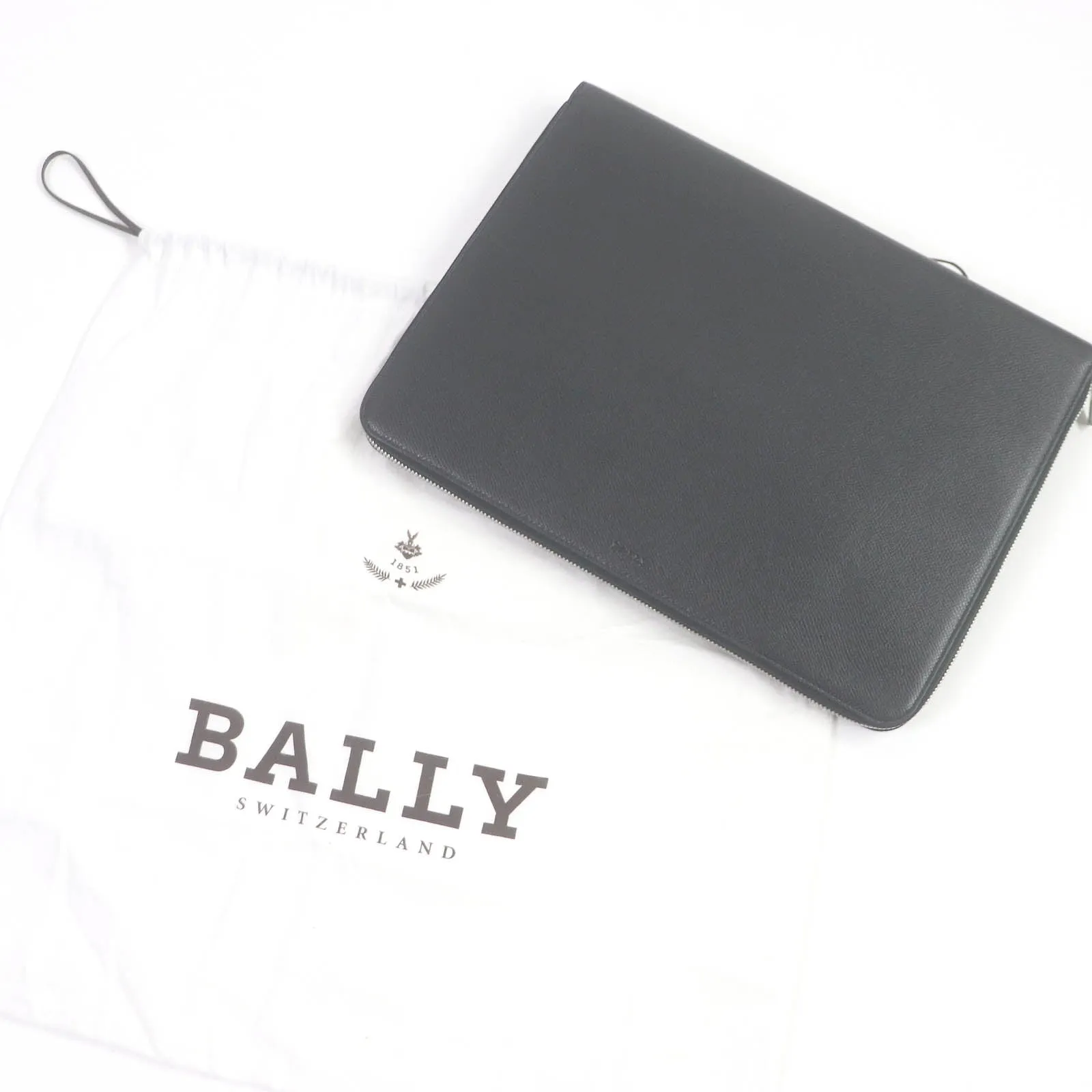 BALLY BARABINO Leather Logo Briefcase Clutch