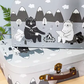 Bear Adventure Childrens Storage Suitcases - Set of 2