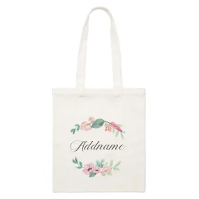 Beautiful Flower Wreath White Canvas Bag