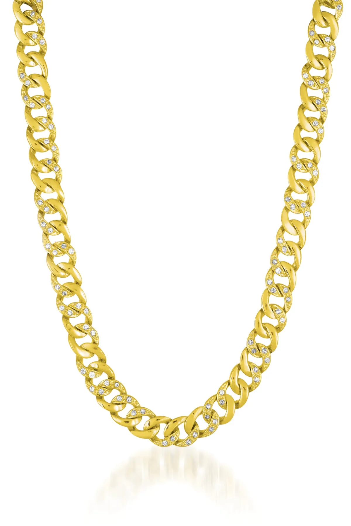 Belleville Dual Golden and CZ Chain Necklace