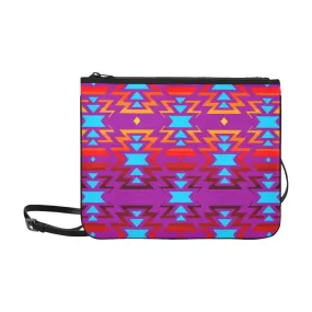 Big Pattern Fire Colors and Sky Moon Shadow Slim Clutch Bag