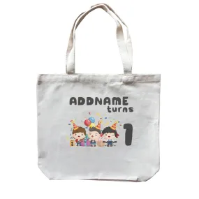 Birthday Music Band Boy Group Addname Turns 1 Canvas Bag