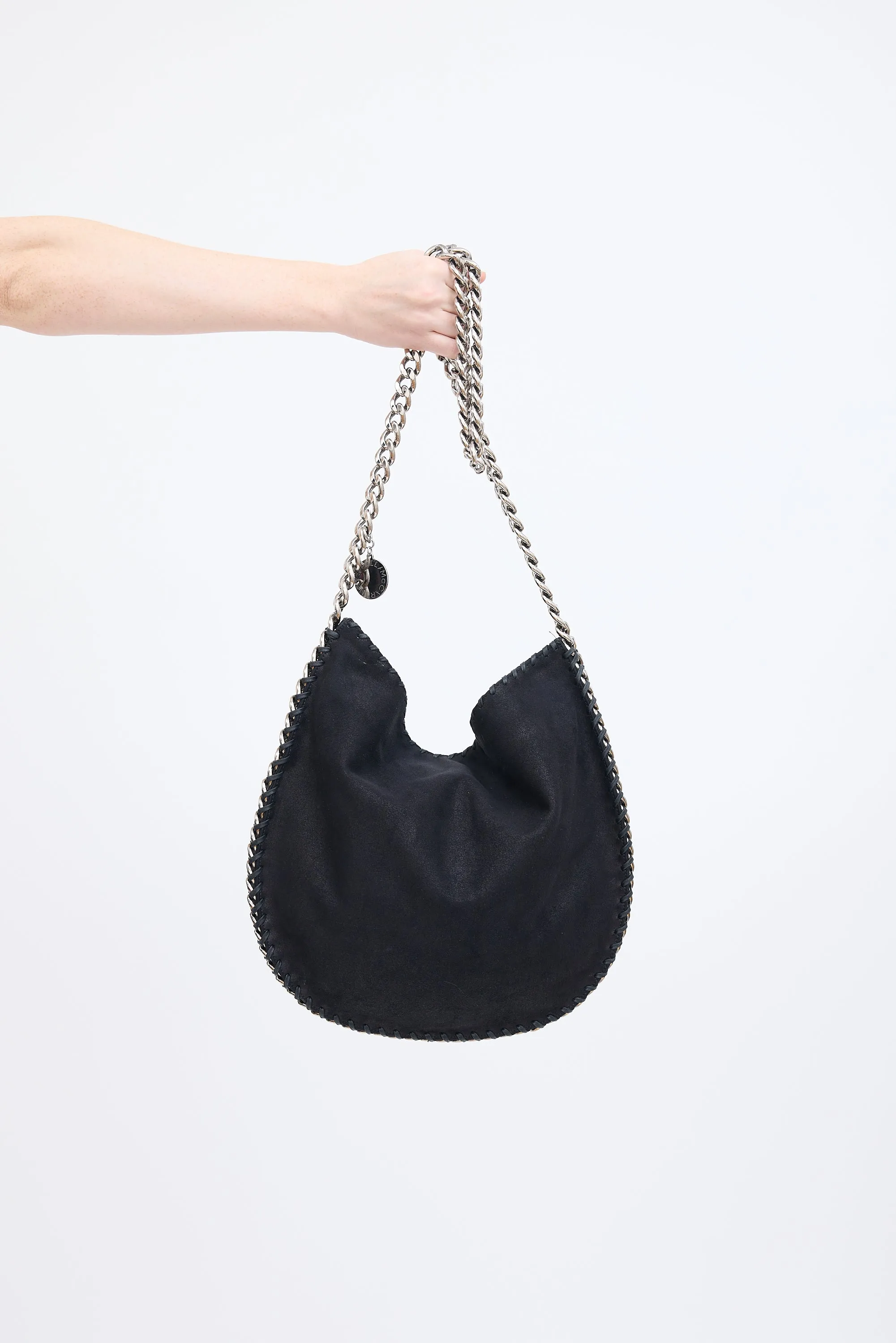 Black Round Falabella Crossbody Bag