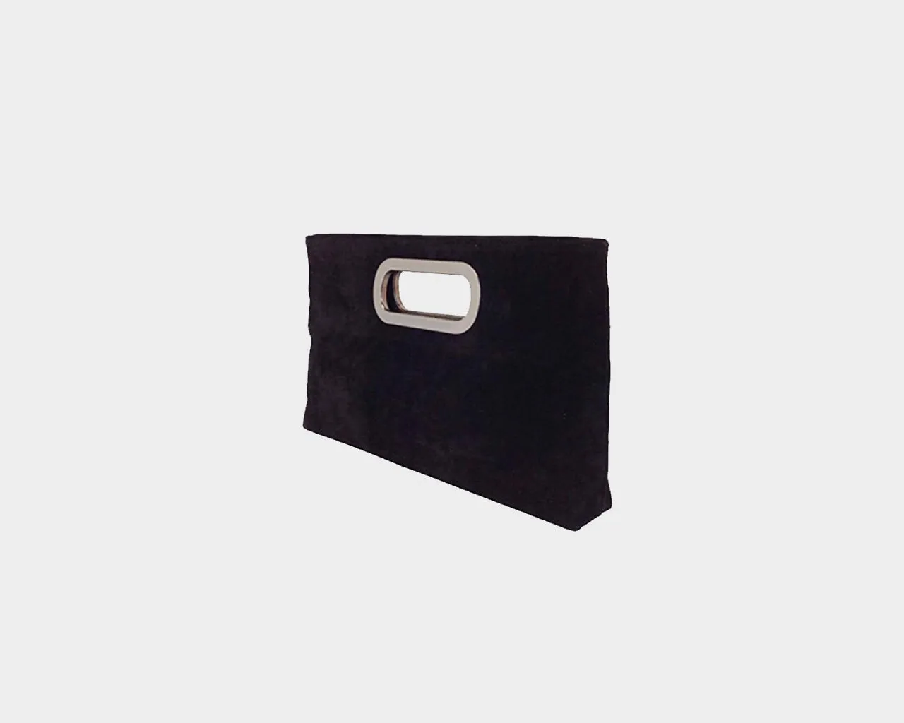 Black Vegan Suede Clutch Bag - The Milan