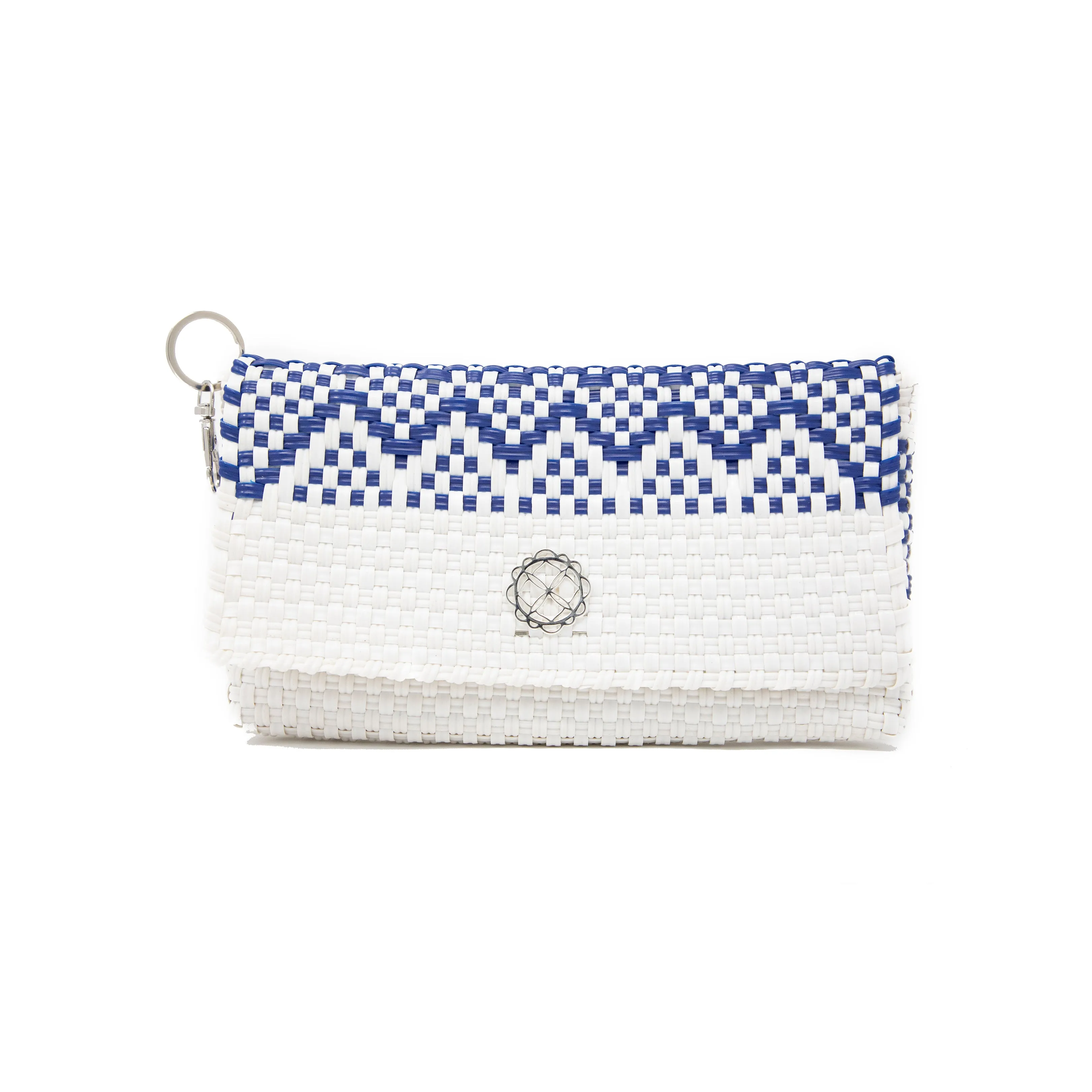 BLUE WHITE AZTEC CLUTCH