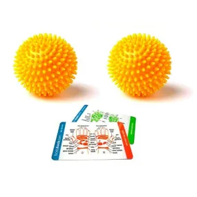 Body Back Company's Porcupine Massage Ball Yellow 2-pack with Reflexology Cards