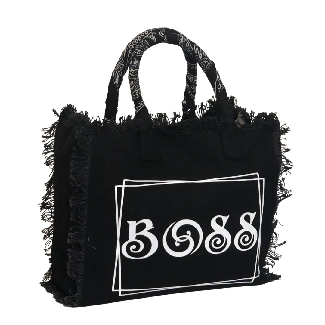 BOSS Shoulder Tote - Bandana - Black/White