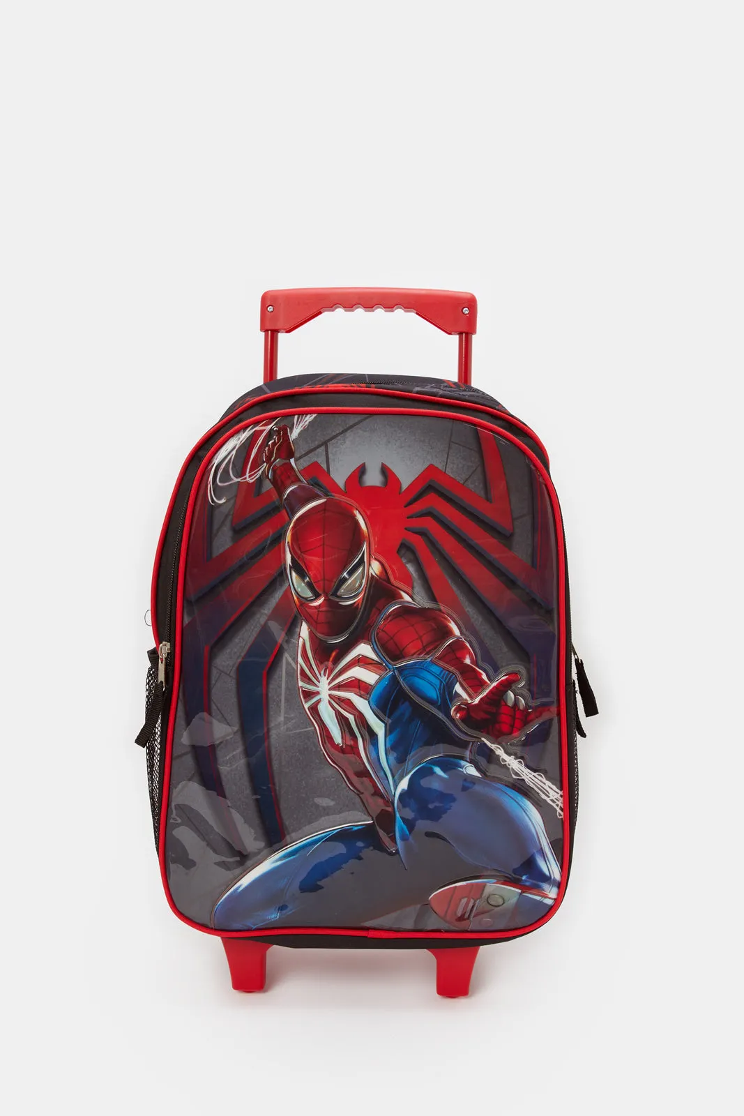 Boys Black And Red Spider-Man Print Trolley Set (16 Inch)