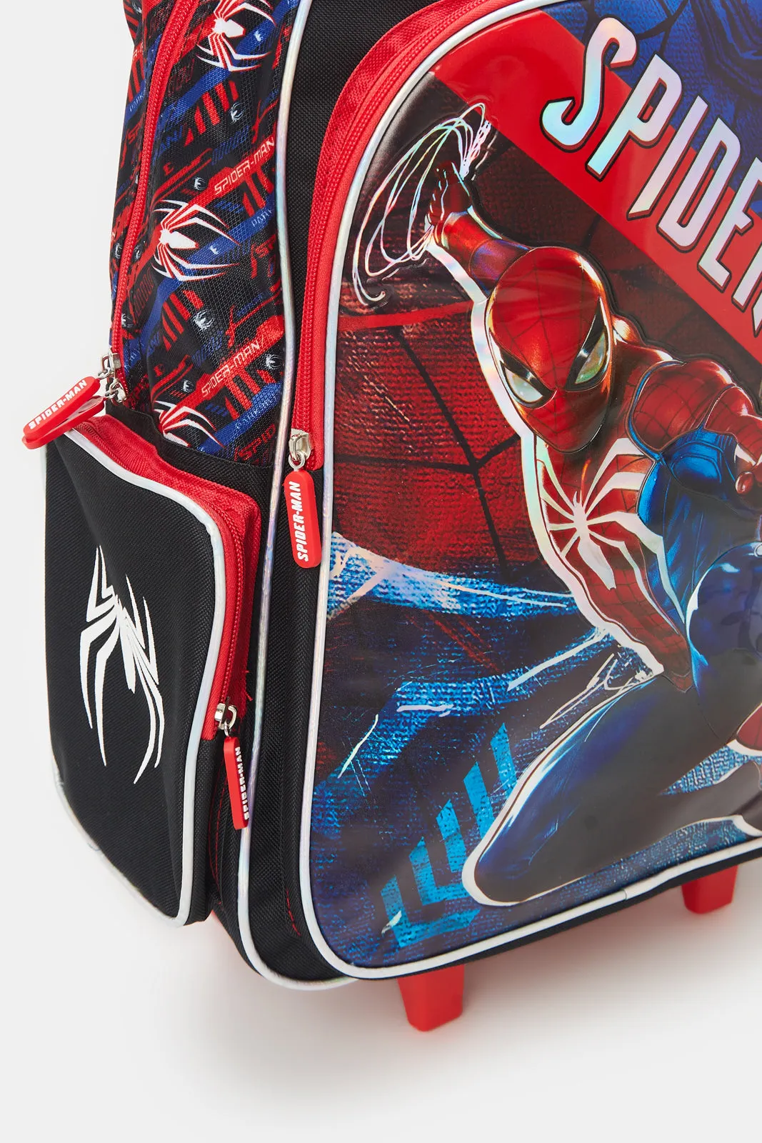 Boys Black And Red Spider-Man Trolley Bag (18 Inch)