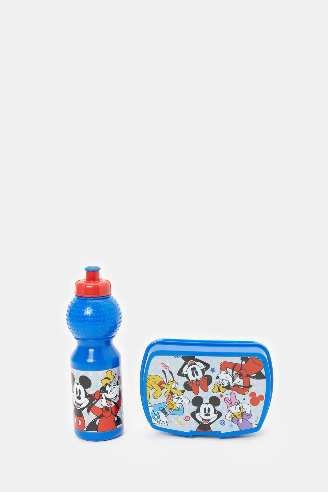 Boys Blue Mickey Mouse Print Trolley Set (5 Piece)